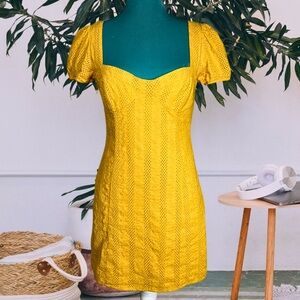 🌞F21🌞Yellow Lace Mini Dress